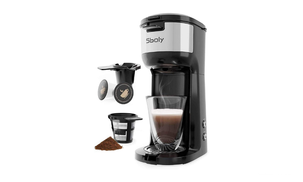 Sboly Single Serve Coffee Maker Brewer for K-Cup Pod & Ground Coffee